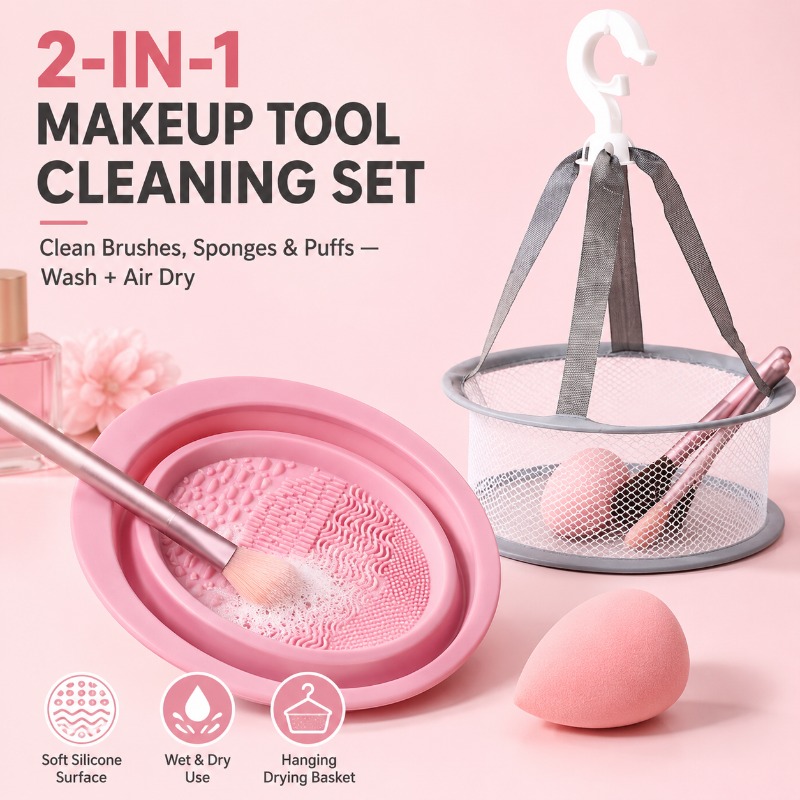 Beauty Makeup Brushes - Tigela de Silicone 2 em 1