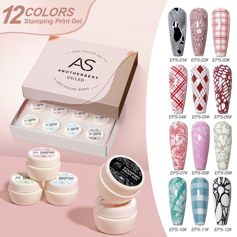 Nail Art Stamping Kit - Conjunto de esmaltes em gel para