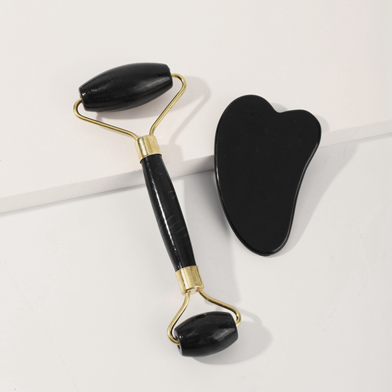 Jade Roller Gua Sha - Conjunto de Rolo Facial de Jade