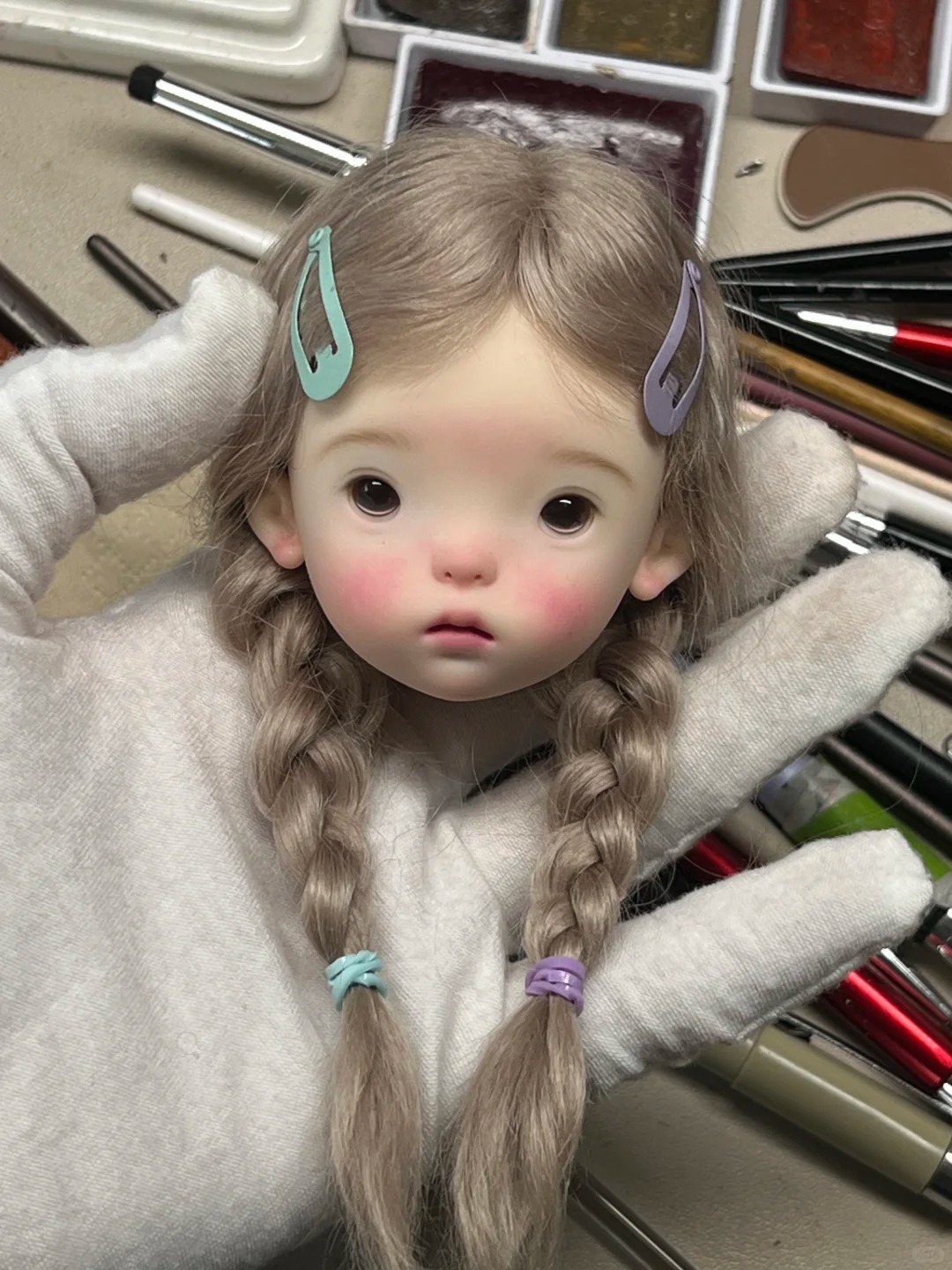 Beauty Makeup Girl - Boneca SD BJD 1/6 Landoudou Cabeça
