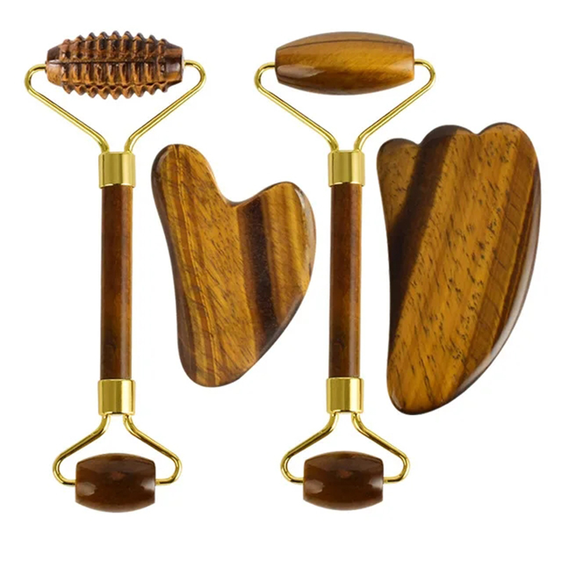 Jade Roller Gua Sha - Rolo de jade olho de tigre