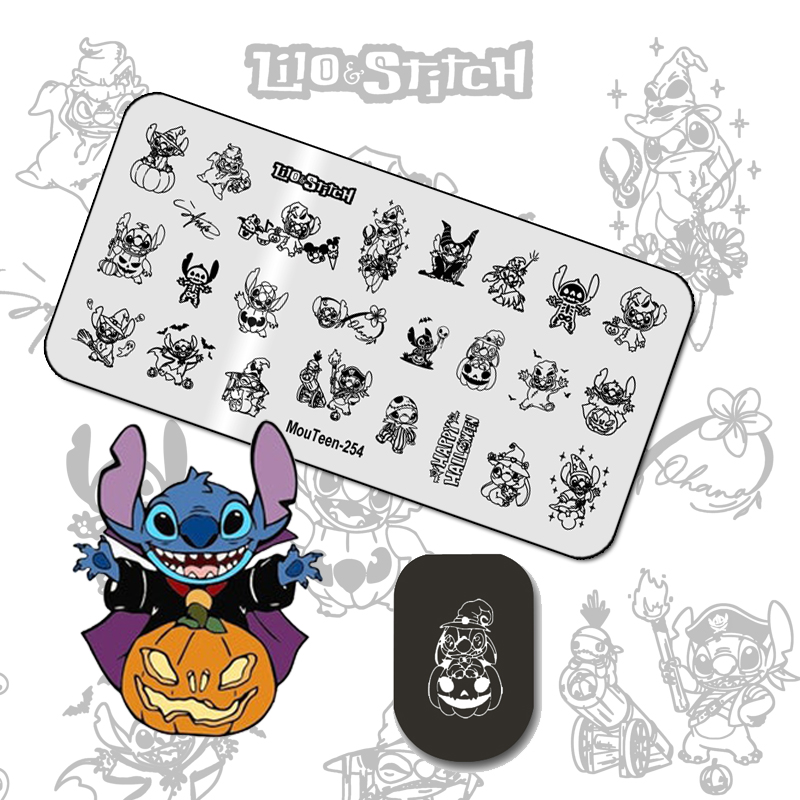 Nail Art Stamping Kit - MouTeen-254 tamanho grande halloween disney lilo