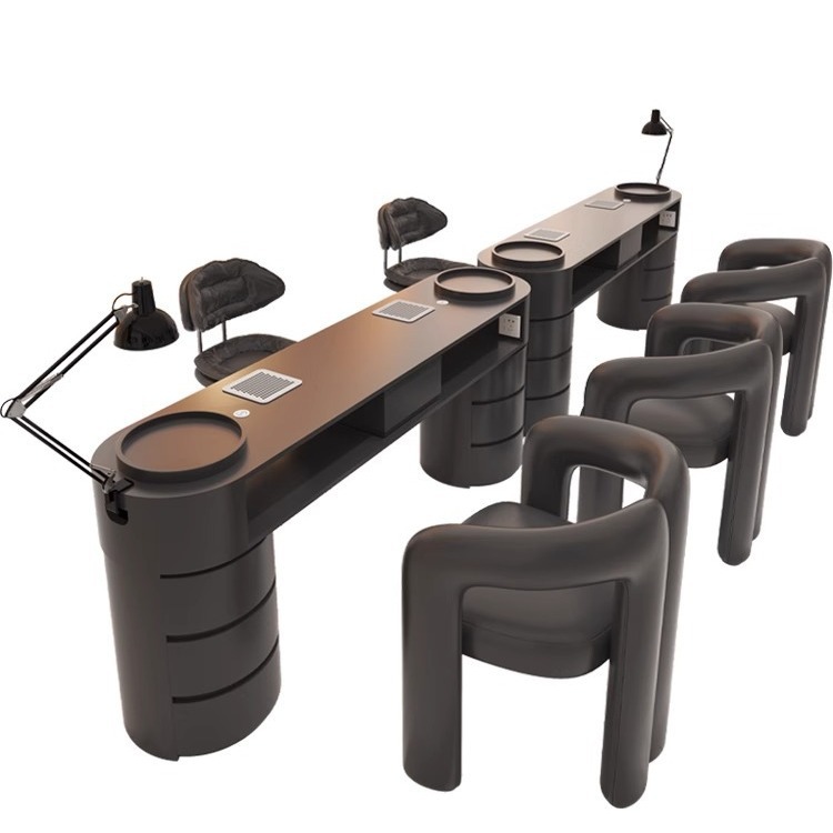 Beauty Makeup Salon - Mesa de Maquiagem Moderna Minimalista Preta,