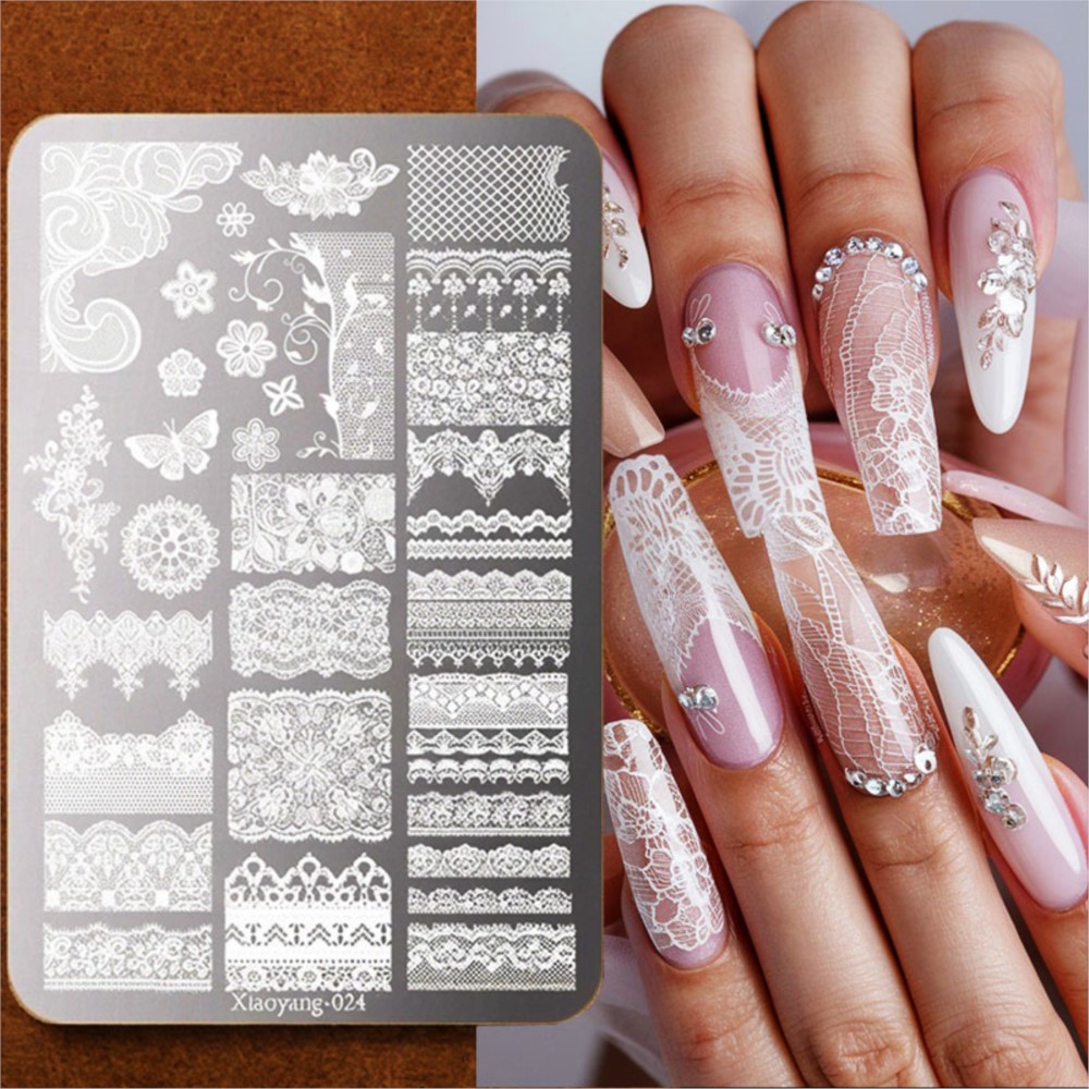 Nail Art Stamping Kit - Placa de Estampagem de Unhas 3D