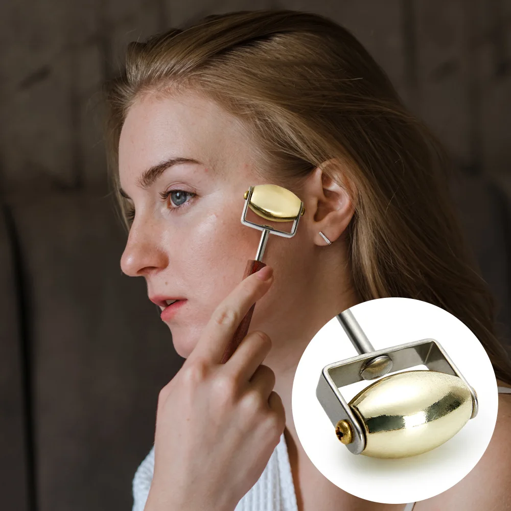 Jade Roller Gua Sha - Rolo de Jade de Aço Inoxidável