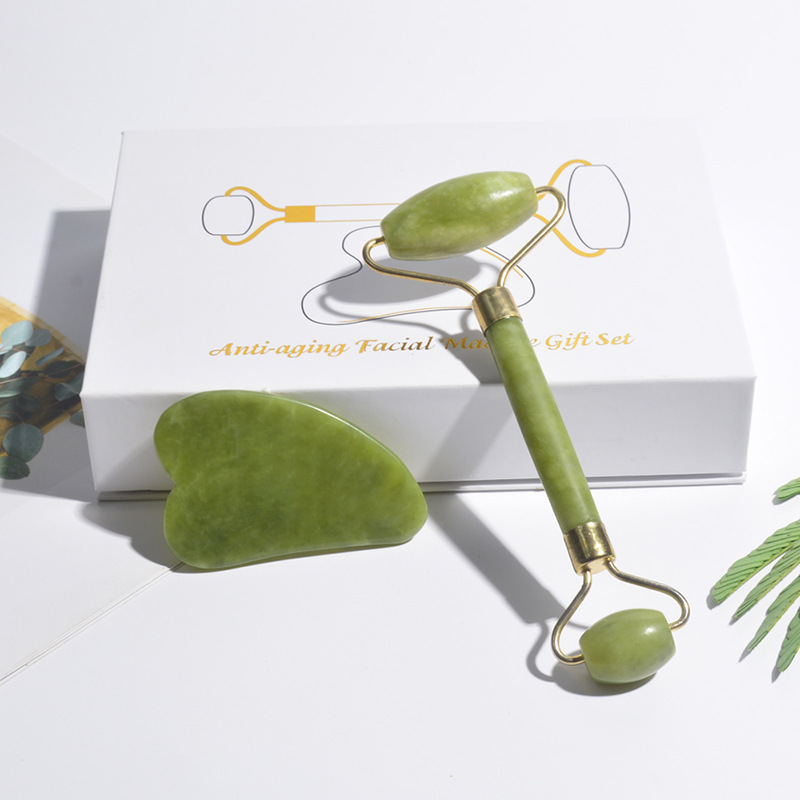 Jade Roller Gua Sha - Rolo de Jade Natural para o