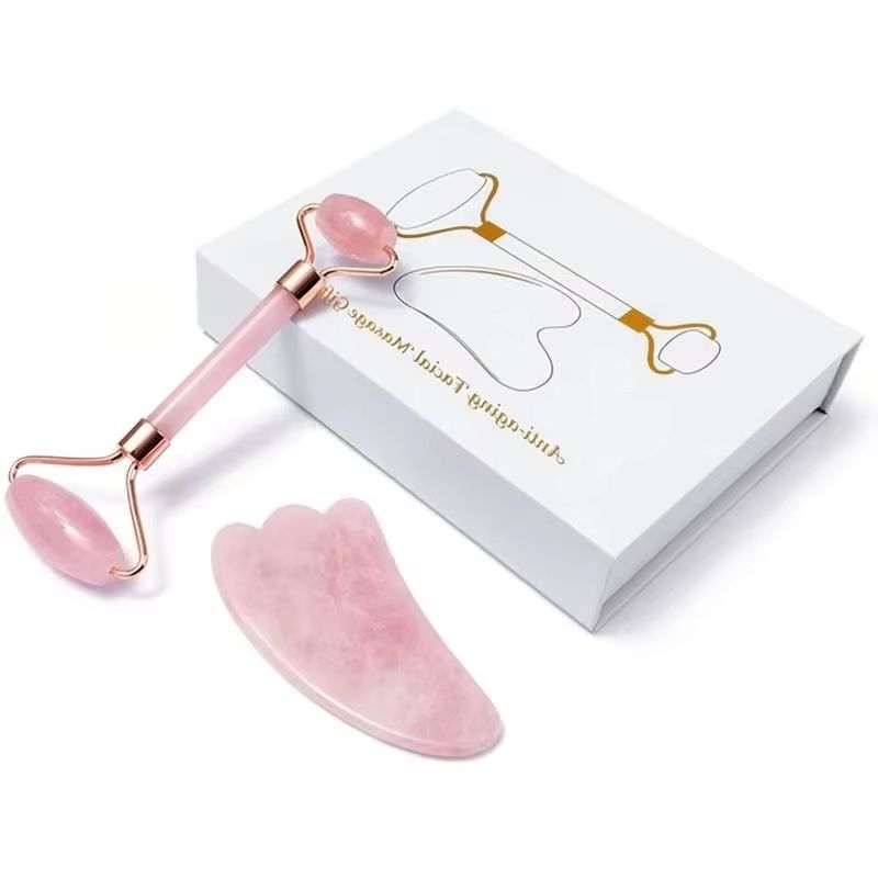 Rosa quartzo guache raspador r - Jade Roller Gua Sha avaliação e preço