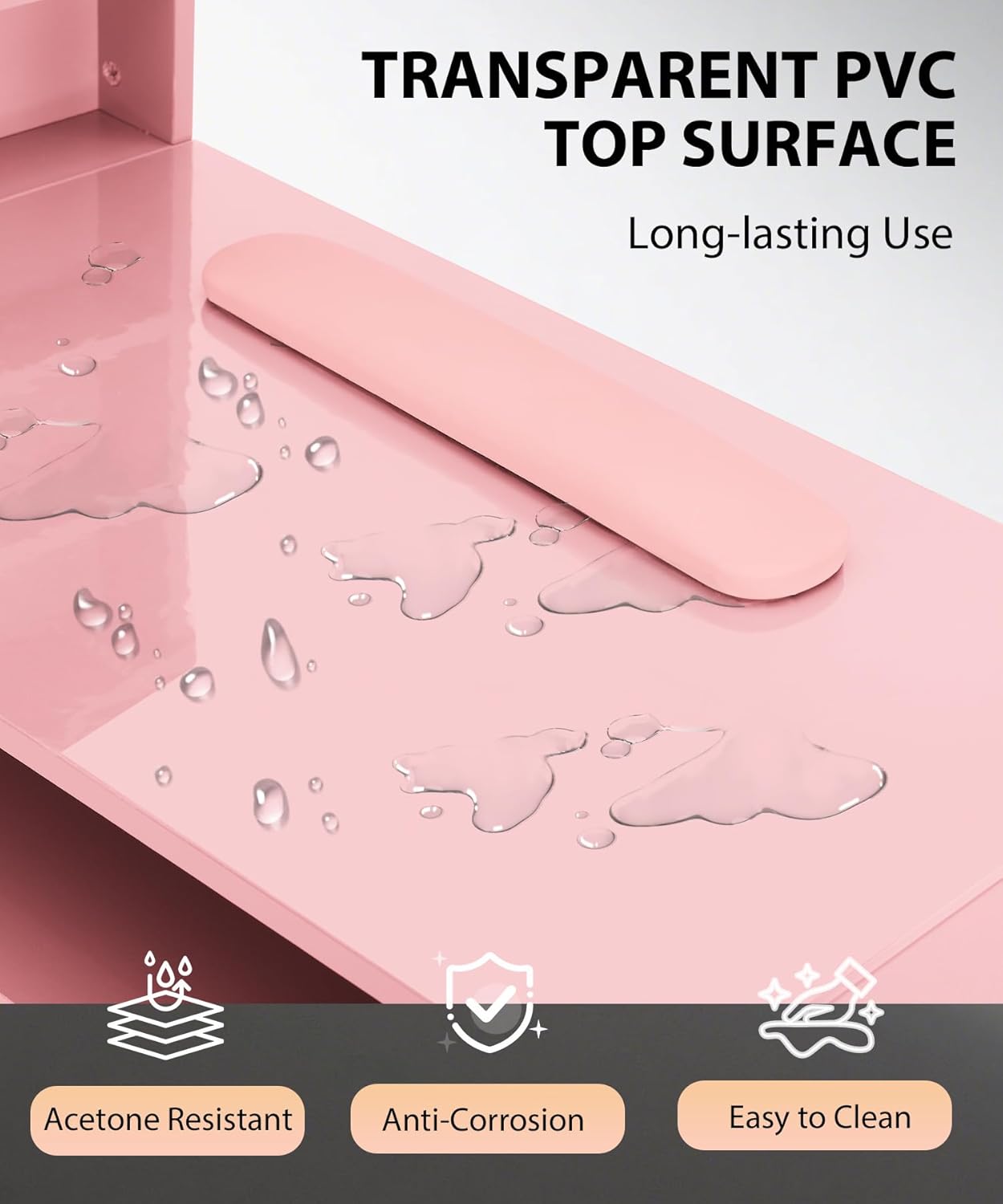 Mesa de Unhas Rosa para Técnic - Beauty Makeup Desk avaliação e preço