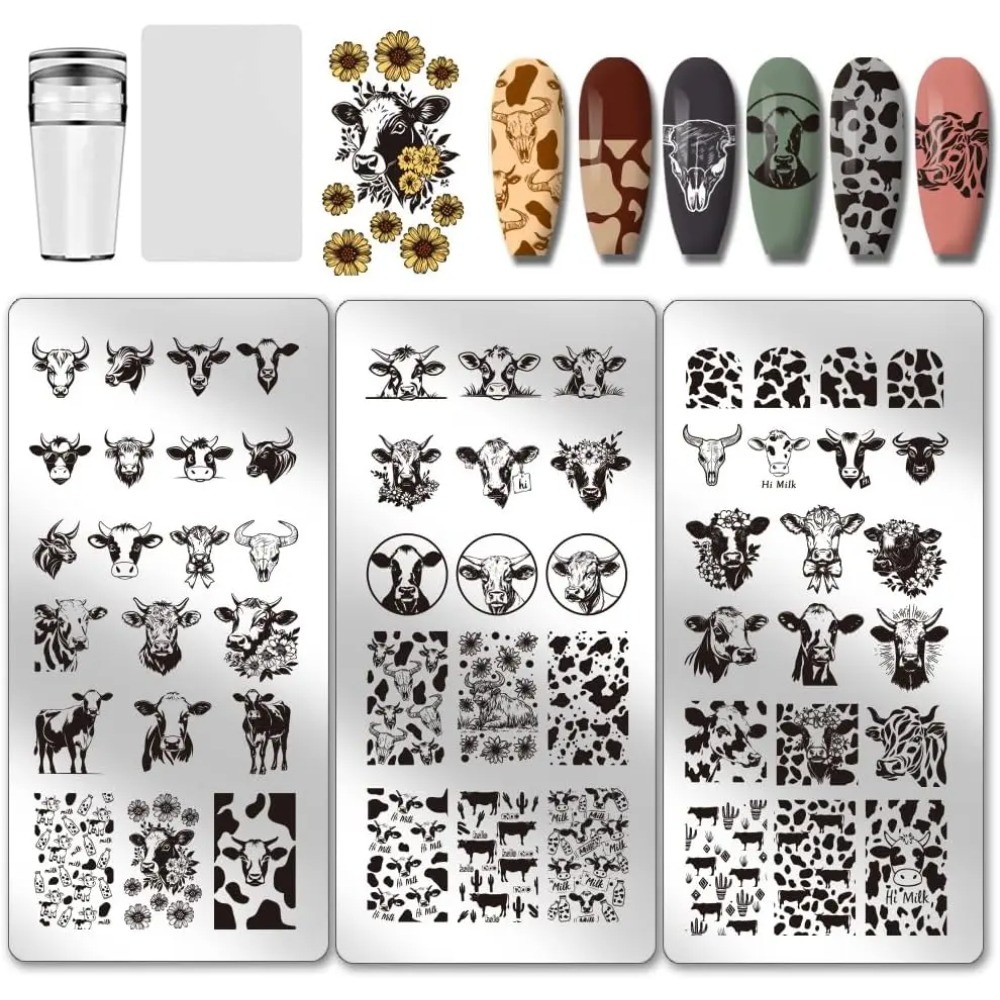Placas de carimbo de unhas com - Nail Art Stamping Kit avaliação e preço