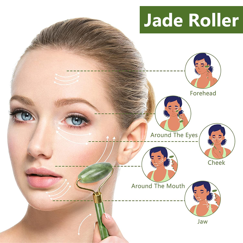 Rolo de jade natural rosto gua - Jade Roller Gua Sha avaliação e preço