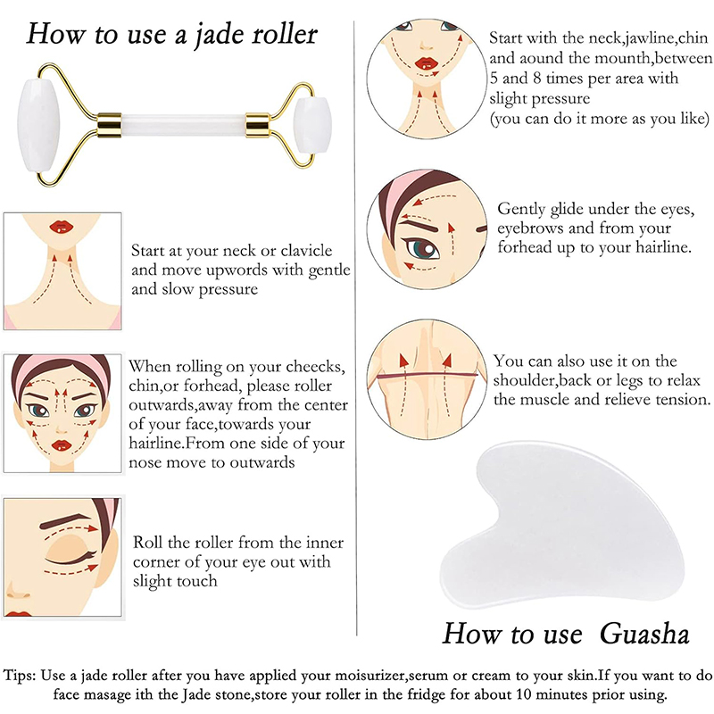 Rolo de jade natural rosto gua - Jade Roller Gua Sha avaliação e preço