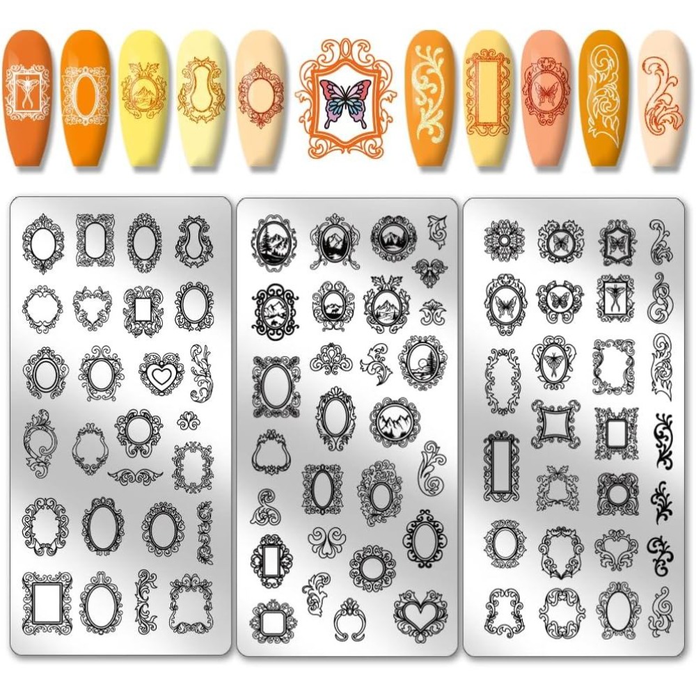 3 peças de Placas de Estampage - Nail Art Stamping Kit avaliação e preço