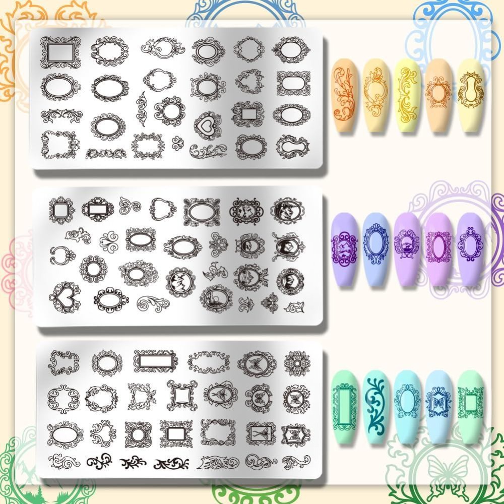3 peças de Placas de Estampage - Nail Art Stamping Kit avaliação e preço