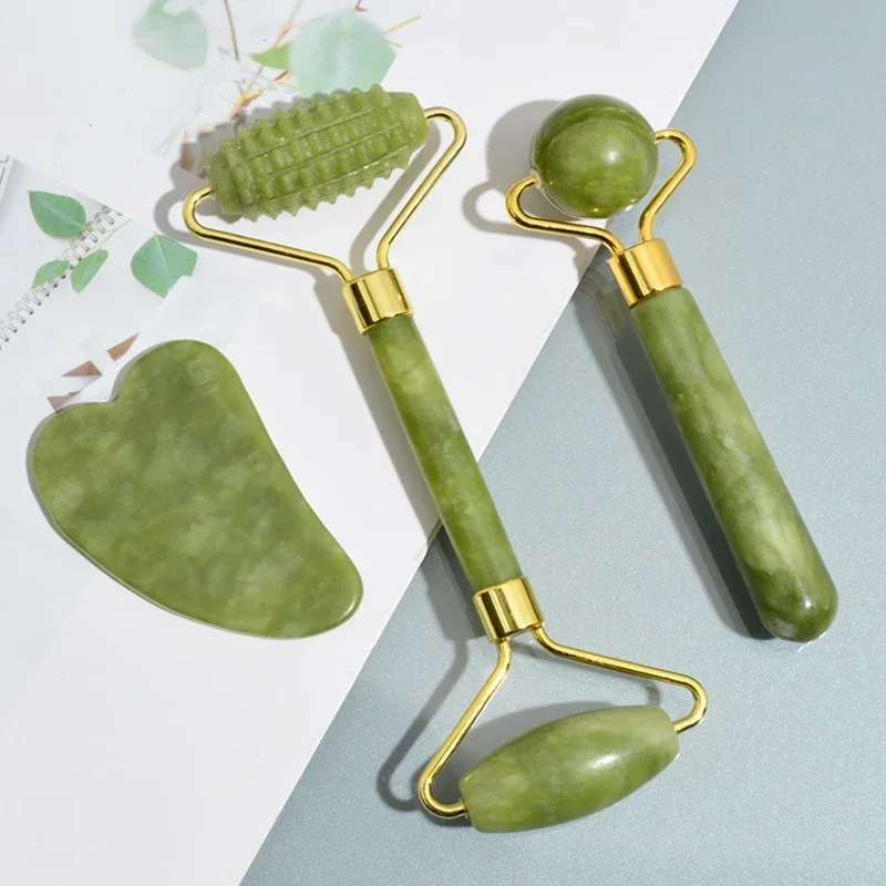 Rolo de Jade Natural para o Ro - Jade Roller Gua Sha avaliação e preço