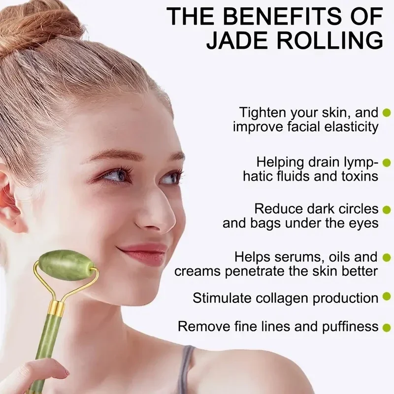 Rolo de Jade Natural para o Ro - Jade Roller Gua Sha avaliação e preço
